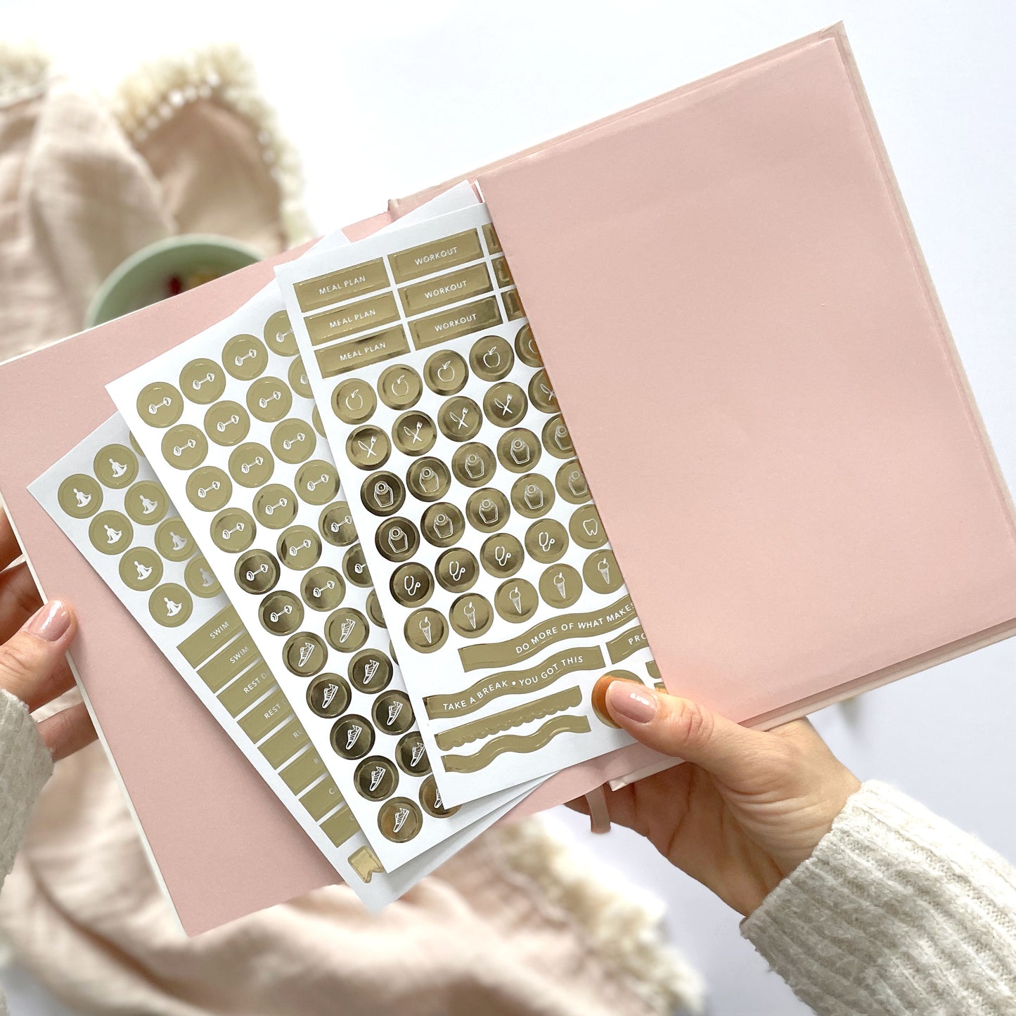 Blush & Gold Fitness Planner