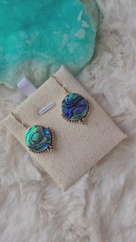 Sterling Silver Abalone Shell Earrings